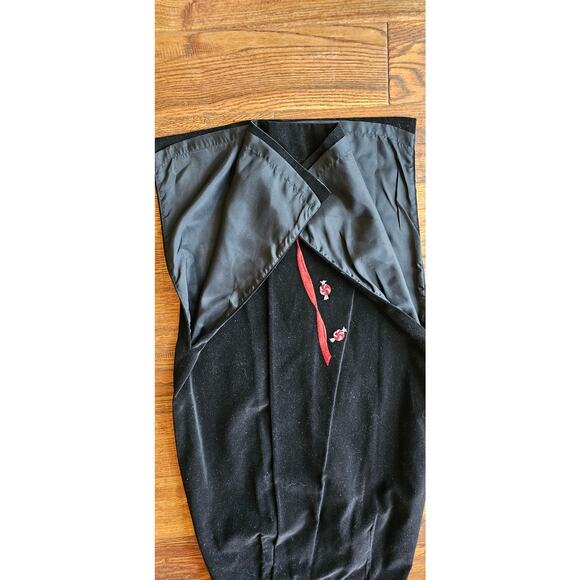 Vintage Eagle's Eye‎ Black Velvet Christmas Holiday Maxi Skirt Candy Canes 26 8 - Picture 4 of 8